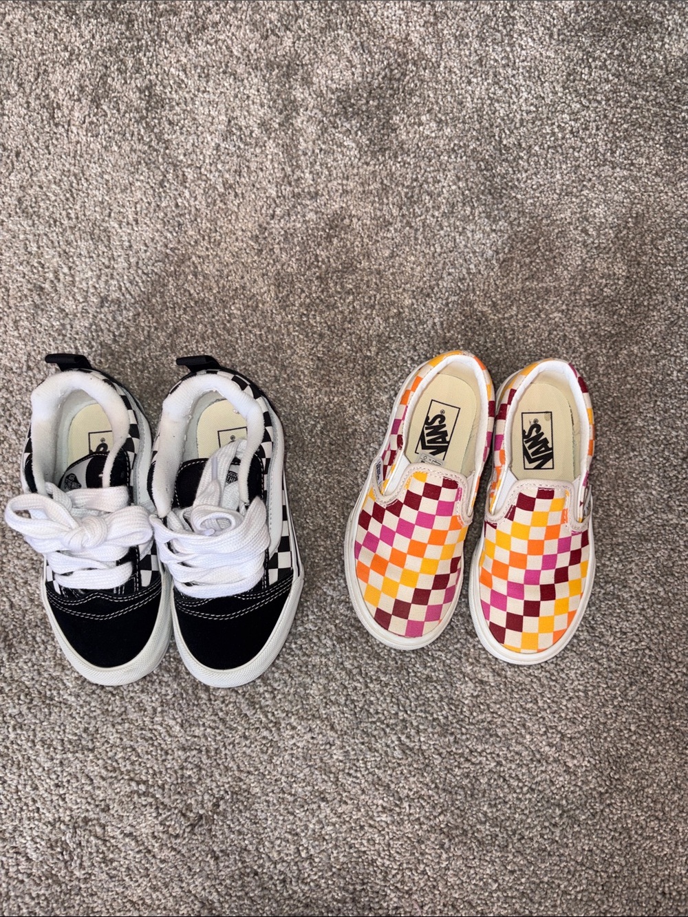 Vans Kids Checkerboard Slip-On & Lace Sneakers - Black, Yellow & Pink - Picture 4 of 4